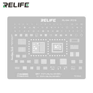 Plantilla de Reballing para CPU RELIFE RL 044 IPZ18, Grosor de 0.12mm, Plantilla de Soldadura BGA para Reparación de Placas Base de Teléfonos IP18 PM Duo <span class=keywords><strong>A20</strong></span> A20Max - Product Image 4