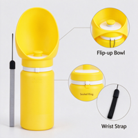 Bouteille d'eau pliable portable pour chien de 32 oz, anti-fuite, en silicone de qualité alimentaire, pour les promenades en extérieur, distributeur de nourriture pour animaux de compagnie