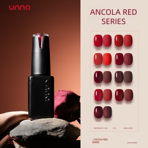 UNNA 9红色凝胶高品质美甲行业沙龙产品无HEMA无TPO紫外线凝胶指甲油专业美甲供应商 - Product Image 1