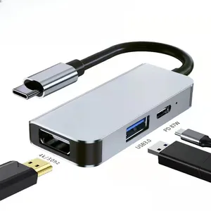 3 в 1 Мини-USB-3,0 док-станция, портативный многофункциональный адаптер Type-C, 3 порта, док-станция для ноутбука
