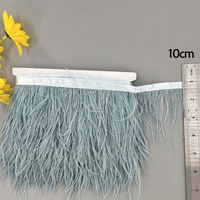 Bordure en plumes d'autruche PU de 8-10 cm, teintes, décoratives, pour vêtements et robes de mariée, pour l'exportation