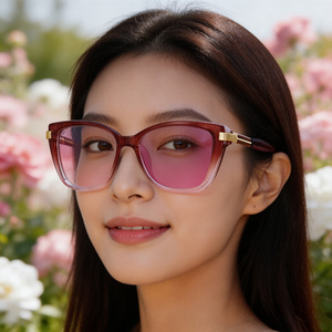 Gafas de Sol de Moda Europea y Americana 2026, Estilo Ojo de Gato, con Cambio de Color, para Mujer, Diseño Elegante con Bisagras de Resorte, Protección UV400 - Product Image 1