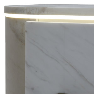 럭셔리 현대 대리석 욕실 세면대 캐비닛 세트 LED 스트립 라이트 싱크 캐비닛 스토리지 유닛 현대 고급 욕실 세면대 - Product Image 2