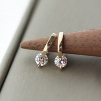 Pendientes de Aro Pequeños de Plata de Ley 925 de Diseño Surcoreano, con Cierre de Aguja, para Mujeres y Niñas, en Oferta