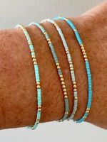 Lot de 15 bracelets personnalisés faits main style bohème, perles dorées empilables, pierres naturelles tressées, bijoux quotidiens pour femme, pour collection de marque