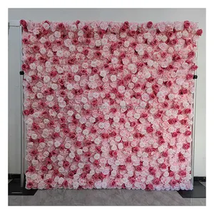 Popolare pannello decorativo per matrimonio con sfondo di fiori rosa 8ft x 8ft