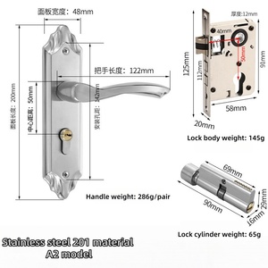 Maniglie e serrature per porte in legno <span class=keywords><strong>con</strong></span> meccanismo di sicurezza e chiusura a scatto - Set <span class=keywords><strong>maniglia</strong></span> per <span class=keywords><strong>porta</strong></span> resistente - Product Image 5