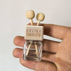 Diffuseur d'arômes personnalisable en verre transparent de 8 ml avec couvercle en bois pour sortie de <span class=keywords><strong>climatisation</strong></span> de <span class=keywords><strong>voiture</strong></span>, parfum, désodorisant, aromathérapie - Product Image 5