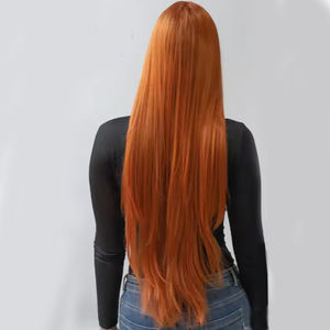 GTU OEM/ODM Peluca de Seda de Alta Temperatura con Flequillo Largo y Liso, Malla Elástica Cómoda, Suave y Ecológica, de Gran Venta - Product Image 1