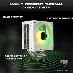 หม้อน้ำระบายความร้อนด้วยอากาศสำหรับคอมพิวเตอร์เดสก์ท็อปซีพียูเครื่องควบคุมอุณหภูมิ4Pin แสงสะท้อนแสงลายเสือดาวป่า KF400 - Product Image 4