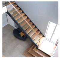TAKA Escalier Flottant Personnalisé DIY en Acier et Bois avec Limon Central Unique