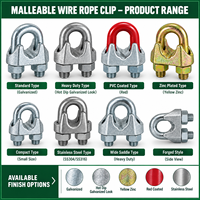Collier de serrage en U en fer malléable pour câble, avec selle et écrous pour fixation d'extrémité de câble OEM