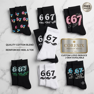 <span class=keywords><strong>Calcetines</strong></span> Deportivos Personalizados con Logotipo, Número 67, de Algodón, Estilo Urbano, con Diseño Gráfico Jacquard, <span class=keywords><strong>Divertidos</strong></span> y Casuales - Product Image 1