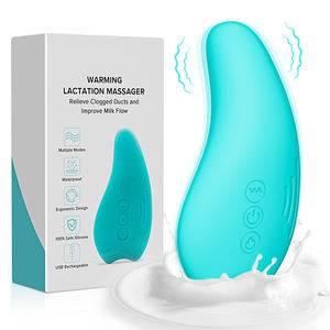 Massageador de mama de silicone portátil 2 em 1 Aquecimento Vibração Características Massageador de lactação elétrica para alívio da dor Amamentação - Product Image 1