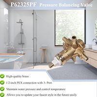 Robinet de Douche en Laiton de Haute Qualité Pré-assemblé avec Contrôle de Pression et de Température, Sans Plomb, pour Salle de Bain