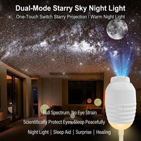 Projecteur USB Galaxie avec Veilleuse, 12 Diapositives Interchangeables, Lampe Projecteur Ciel Étoilé pour Chambre d'Enfant et Décoration Intérieure
