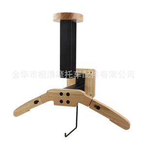 Support mural en bois Zuqing pour casque et vêtements, organisateur de rangement avec crochets pour accessoires de moto - Product Image 2