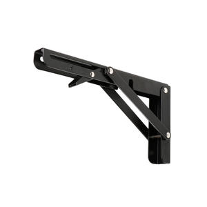 Soportes de estante plegables de pintura negra Soporte de estante plegable de metal resistente para estante de mesa de Banco Bisagra montada en la pared - Product Image 1