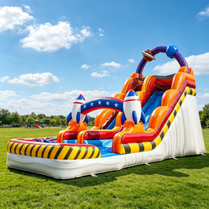 Toboggan aquatique gonflable combiné avec <span class=keywords><strong>piscine</strong></span> pour fêtes de jardin, événements extérieurs et château gonflable commercial - Product Image 3