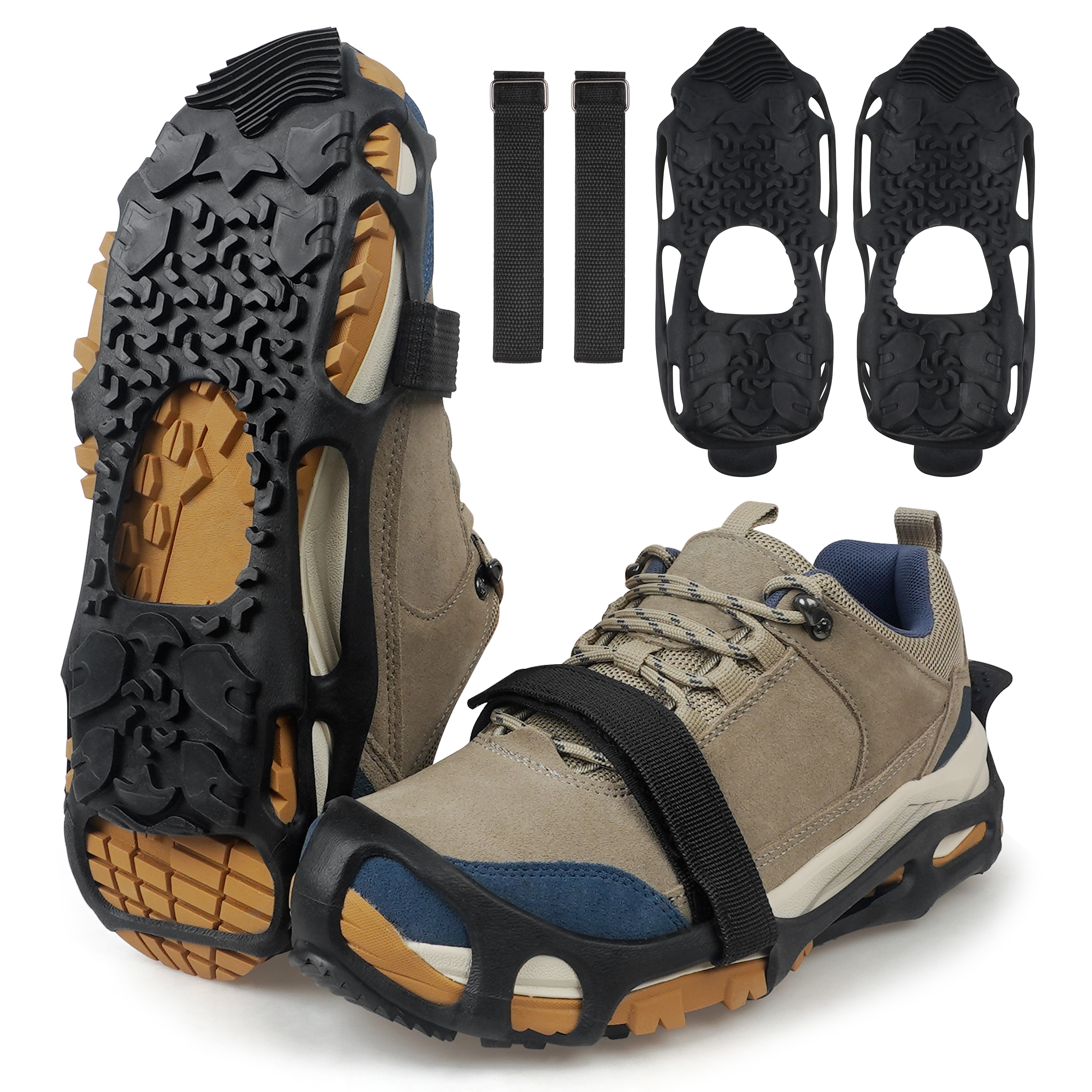 1 Pair Of 18-Tooth Anti-Slip Ice Cleats / Crampons For Shoes & Boots - Outdoor Winter Traction