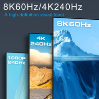 Cable de Video Justlink DP 1.4 de 48 Gbps, 8K a 60 Hz, 4K a 240 Hz, HDR Dinámico, ARC, Chapado en Oro, Trenzado, para Monitor, PC, Juegos y Estaciones de Trabajo