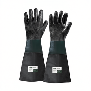 Fervi <b>PVC</b> Work <b>Gloves</b> Long Cuff Heavy Duty Protection For Industrial Use - Product Image 2