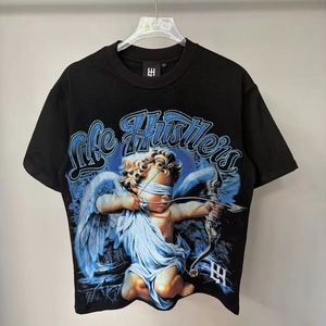 T-shirt homme sans MOQ, manches courtes, col rond, coton, imprimé vintage, streetwear - Product Image 6