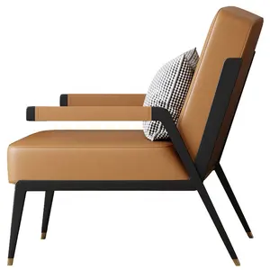Cadeiras elegantes da barra do quarto da armação com assento de couro