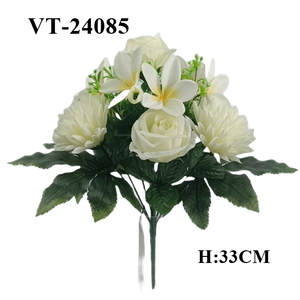 EL MÁS NUEVO 35CM SEDA/TELA POLIÉSTER ARTIFICIAL ROSE BUSH/BOUQUET/BUNCH X13 Tallos - Product Image 6