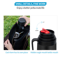 Vente chaude, couvre-gobelets personnalisés avec logo, réutilisables, imperméables, en polyester, portables, pour transporter des aliments et des boissons, ensemble pour gobelets à yerba mate