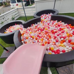 Người Trắng Oft Chơi Thiết Bị Trong Nhà Khu Vực Nhỏ Trẻ Em Màu Hồng Hoa Bóng Pit Rõ Ràng Bóng Pit Bóng Với Slide - Product Image 3