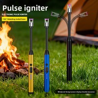 Dericsson Métal Camping Électrique BBQ Briquets-Rechargeable Portable Coupe-Vent Double Interrupteur Anti-Fake Touch USB Arc