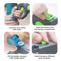 Pistolet à eau électrique 2-en-1 et pistolet à bulles, portée de tir de 8-9 m, autonomie de 30 minutes, batterie Li-ion 3,7 V 500 mAh incluse, jouet d'extérieur en plastique