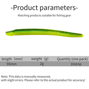 Leurres souples 95mm 2g, vers bioniques pour la pêche au bar, montages Texas, appâts de fond, en stock - Product Image 5
