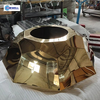 Design multifonctionnel intégré esthétique moderne en acier inoxydable doré, forme diamant, pour rangement écologique et durable