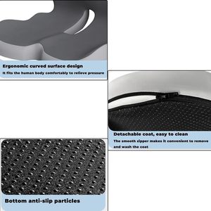 Coussin de siège intégré en forme de L Coussin de <span class=keywords><strong>chaise</strong></span> de bureau en mousse à mémoire de forme avec techniques de couture Coussin de siège de <span class=keywords><strong>chaise</strong></span> à <span class=keywords><strong>dossier</strong></span> inférieur - Product Image 6