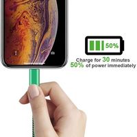 Câble USB tressé 3ft 6ft pour iOS 8 broches avec conducteur en cuivre pur, gaine en nylon, charge rapide 2.4A pour iPhone