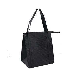 Insulated Custom Hot Pressed Non Woven Insulated Tote Cooler Bag Insulated Grocery Shopping Bags Insulated Lunch Bag