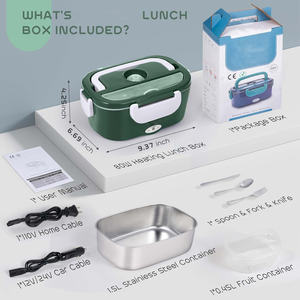 Boîte à lunch électrique portable 2-en-1 personnalisable (emballage, prise, logo) pour voiture, camion, maison, bureau - Product Image 4