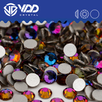 Strass en verre VDD 063 Blue Flare SS3-SS50, cristaux non thermocollants à dos plat, pierres de diamant pour décorations DIY d'art des ongles