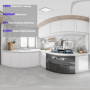 Complete <strong>Flat</strong> <strong>Pack</strong> <strong>Kitchen</strong> Cabinets Australian Project Glossy White Cupboards Modular <strong>Kitchen</strong> Cabinetry Wholesale With <strong>Island</strong> - Product Image 3