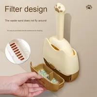 Ensemble de cuillères à litière multifonctionnelles intégrées pour le nettoyage des animaux domestiques avec accessoires pour litière