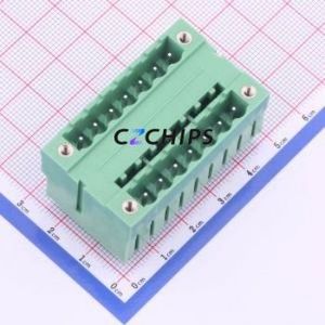 KF2EDGVHM-5.0-2*7P Plug-in Terminal Block Through hole,P=5mm Connector Board-to-Board / Socket - Closed Screw Fixing 5mm Green - Product Image 1