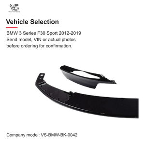 Juego de alerones delanteros para BMW Serie 3 F30 Sport 2012-2019, negro brillante, estilo exterior. - Product Image 2