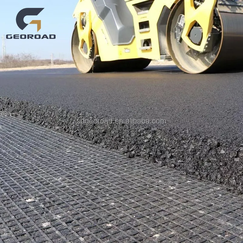 bitumen coated fiberglass geogrid asphalt geogrid for road highway pavement construction