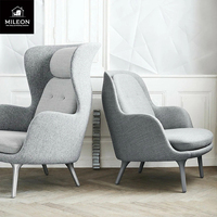 Fauteuil simple pour salon, style nordique, en cuir et tissu, inclinable, moderne, modèle hôtelier, fauteuil design personnalisé
