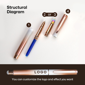 YIREN - Pluma Estilográfica Metálica con Degradado de Color, <span class=keywords><strong>Precio</strong></span> de Fábrica, Borrable, Personalizable, <span class=keywords><strong>Recargable</strong></span>, para Escribir - Product Image 6