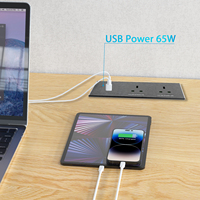 2 prises intégrées USB-C PD 65W Intelligent High-Speed Charging Port 10A Encastré Power Strip Surge Protector Furniture Socket