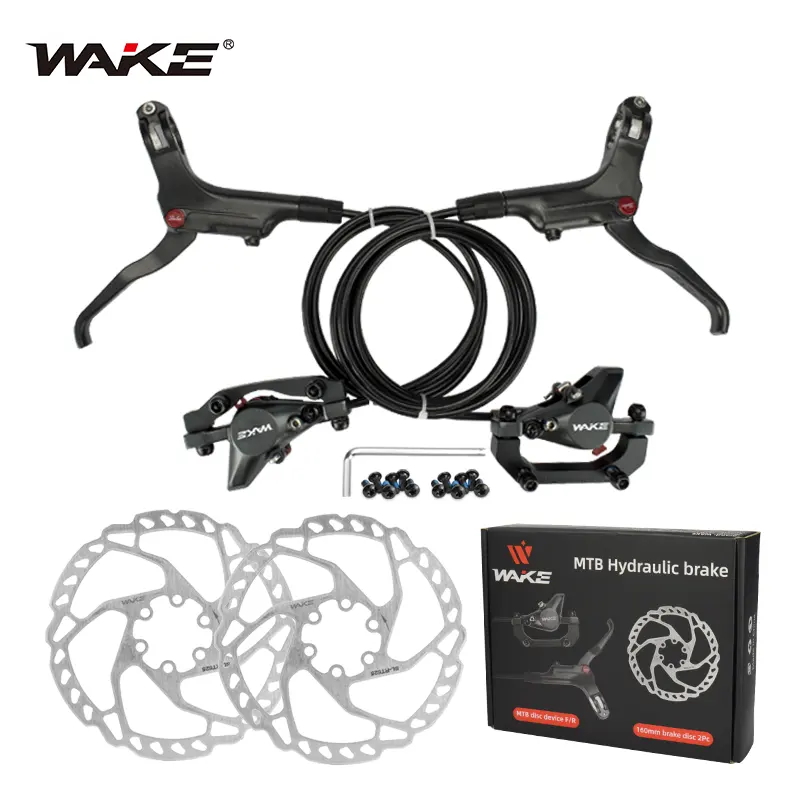 Hydraulic disc brake kit for MTB and road bikes  WAKE 160 mm floating disc rotor  including bolts and mounting adapter 