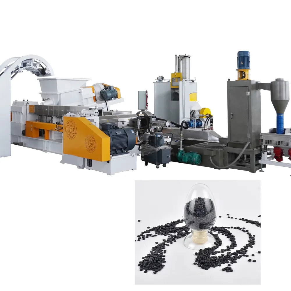 Mesin pembuat bahan mentah plastik, granule PE garis ekstrusi mesin pellet cincin air untuk HDPE/LDPE/PP